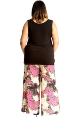 6110 Floral Paisley Print Palazzo Trouser
