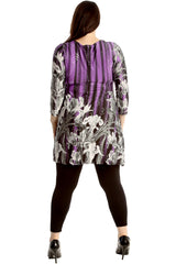 Floral Print Sequin Swing Top