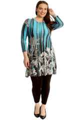 Floral Print Sequin Swing Top