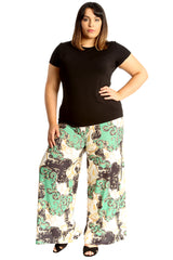6110 Floral Paisley Print Palazzo Trouser