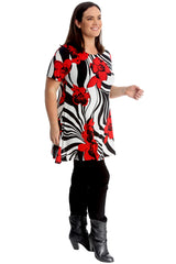 1729 Floral Print Swing Top