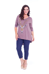 1315 Ram Stud Dip Hem Top