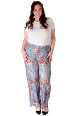 Bold Floral Print Pleated Trousers