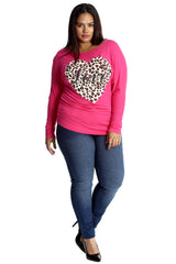 1578 Love Heat Print Batwing Top