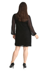 2208 Chiffon Sleeve Lace Dress