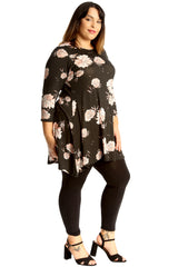 1675 Bold Floral Print Swing Top