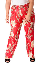 Floral Print Pleated Trousers