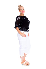 1307 Chiffon Butterfly Batwing Top