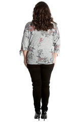 1180 Floral Print Cold Sleeve Top