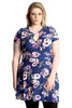 2231 Floral Print Crossover Dress