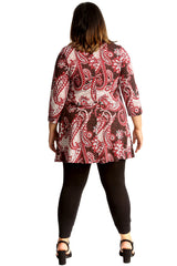 1662 Bold Paisley Print Swing Top