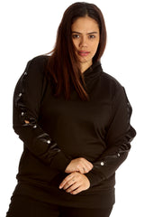 3062 Popper Button Hooded Sweatshirt