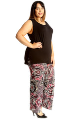 6109 Paisley & Geometric Print Palazzo Trouser