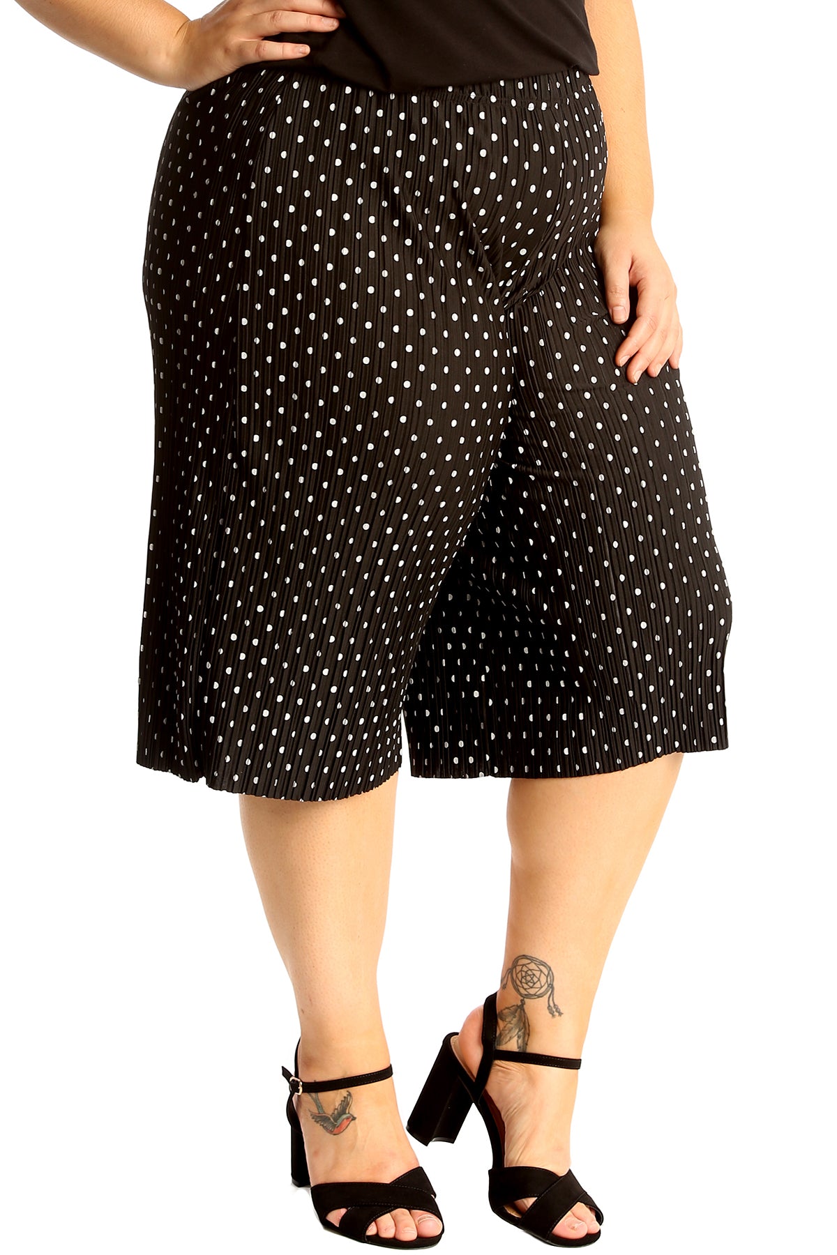6125 Polka Dot Crinkle Culottes