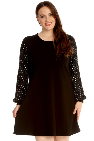 Crinkle Sleeve Cuffed Swing Top