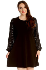 Crinkle Sleeve Cuffed Swing Top