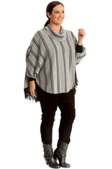 3260 Textured Frill Hem Poncho