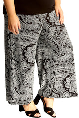 6117 Bold Paisley Print Palazzo Trouser