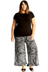 6117 Bold Paisley Print Palazzo Trouser