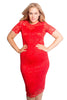 2104 Floral Lace Bodycon Dress
