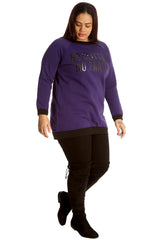 3124 No Glitter No Party Print Zip Sweatshirt