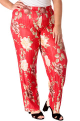 Floral Print Pleated Trousers