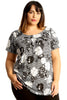 1714 Floral Monochrome Print Smock Top