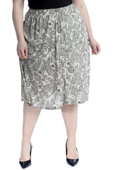 5055 Paisley Print Skater Skirt