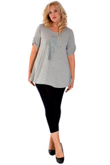 1109 Metallic Cross Stud Top
