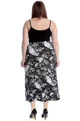 5035 Paisley Print Mid Calf Skirt