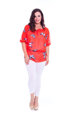 1307 Chiffon Butterfly Batwing Top