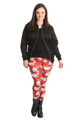  Santa with Hat Print Leggings