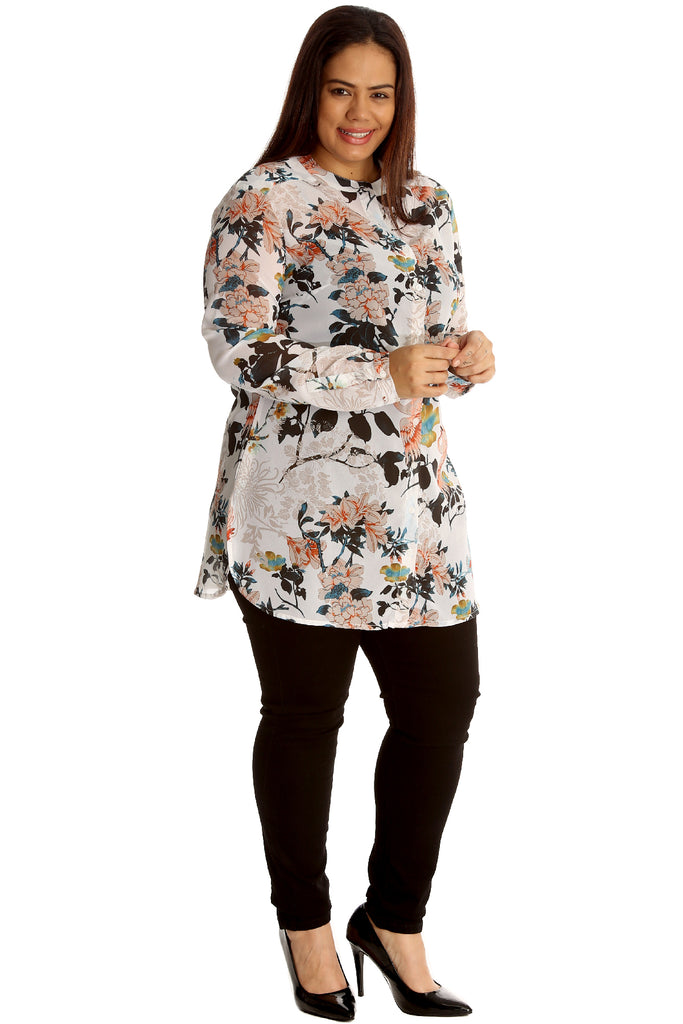 Jungle Print Chiffon Shirt