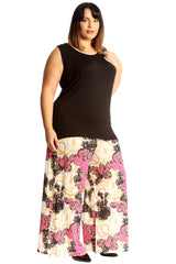 6110 Floral Paisley Print Palazzo Trouser