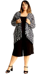 3257 Floral Print Open Front Cardigan