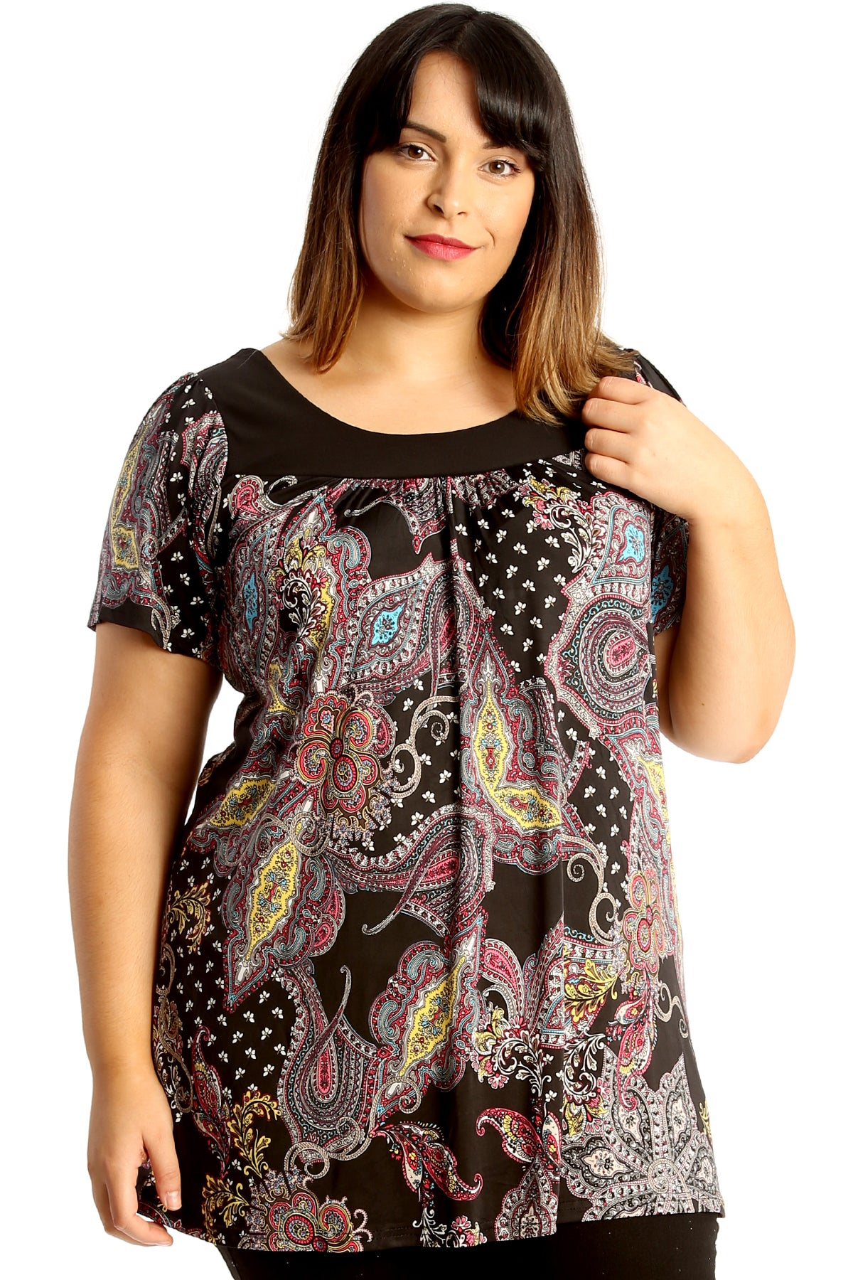 1716 Paisley Print Smock Top