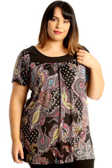 1716 Paisley Print Smock Top