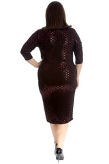 2212 Polka Dot Foil Midi Dress
