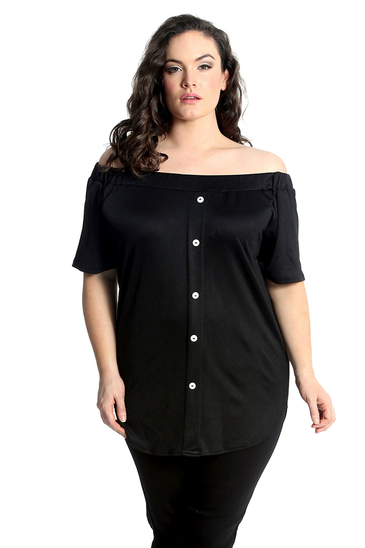 1560 Crepe Off Shoulder Top