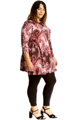 1662 Bold Paisley Print Swing Top