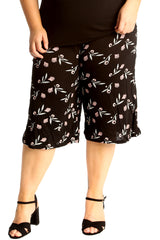 6139 Floral Leaf Print Culottes