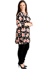 1441 Floral Print Swing Top