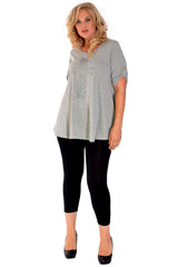 1109 Metallic Cross Stud Top
