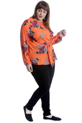1541 Floral Print Front Tie Top