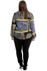 1540 Abstract Print Front Tie Top