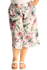 6127 Floral Print Crepe Culottes