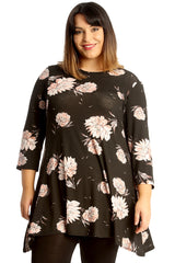 1675 Bold Floral Print Swing Top