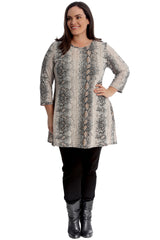 1739 Snake Skin Print Swing Top