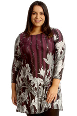 Floral Print Sequin Swing Top