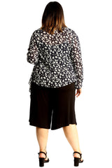 3257 Floral Print Open Front Cardigan